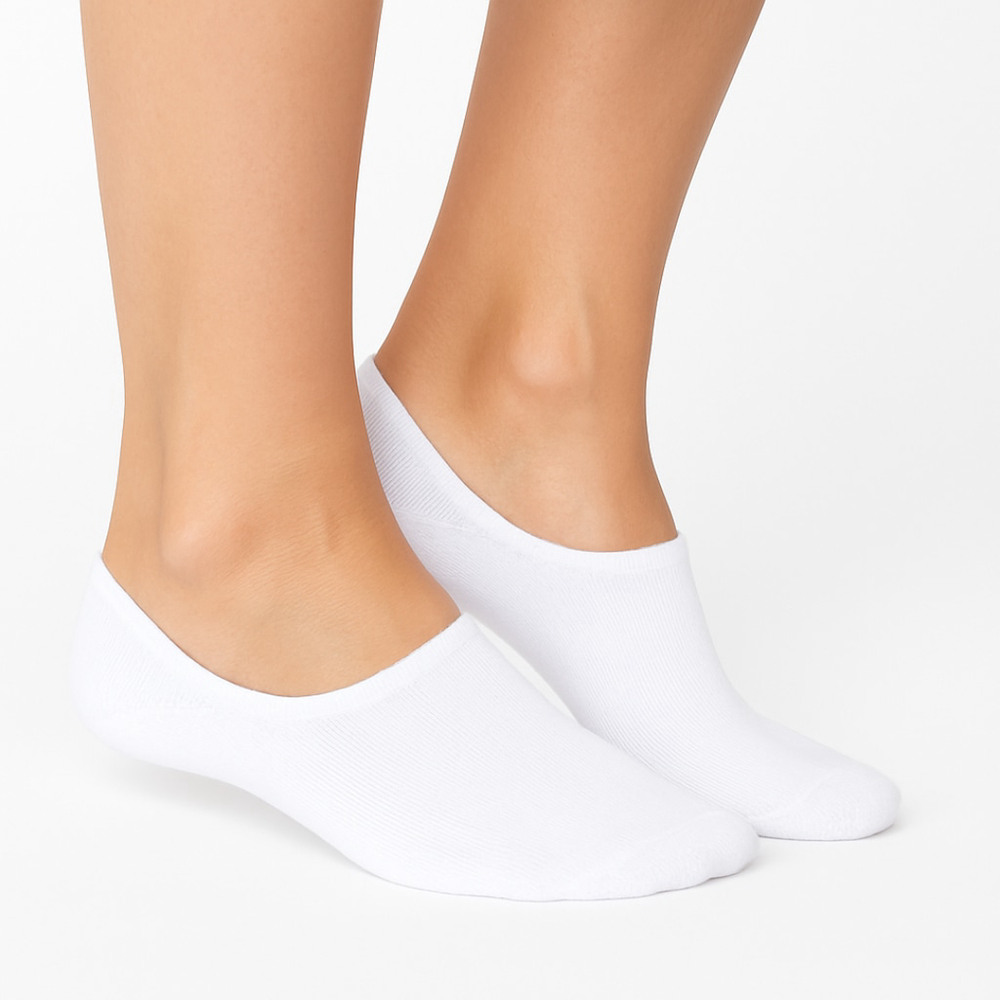 Women’s 6-Pair Pack Low Cut No-Show Socks – White – Size M – NWOT